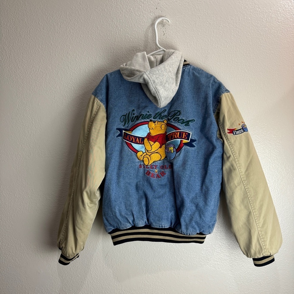 Disneyland Winnie The Pooh Vintage Silly Old Bear Denim Varsity Jacket